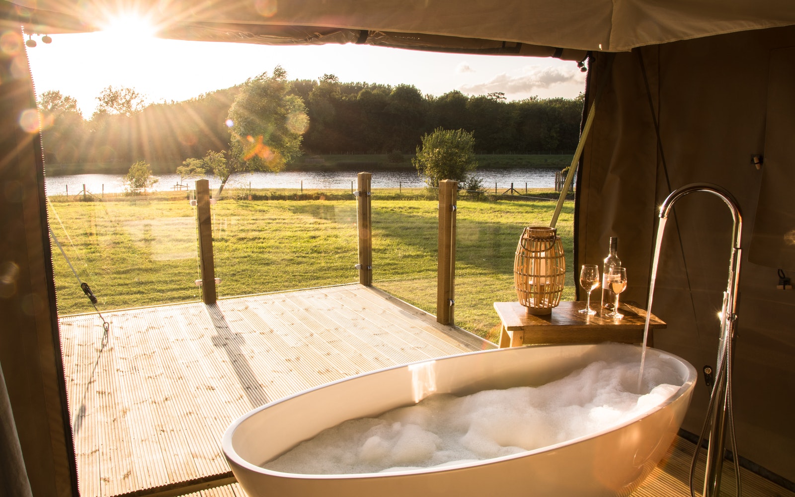 Best UK stays with outdoor baths The Nest Glamping Lincolnshire