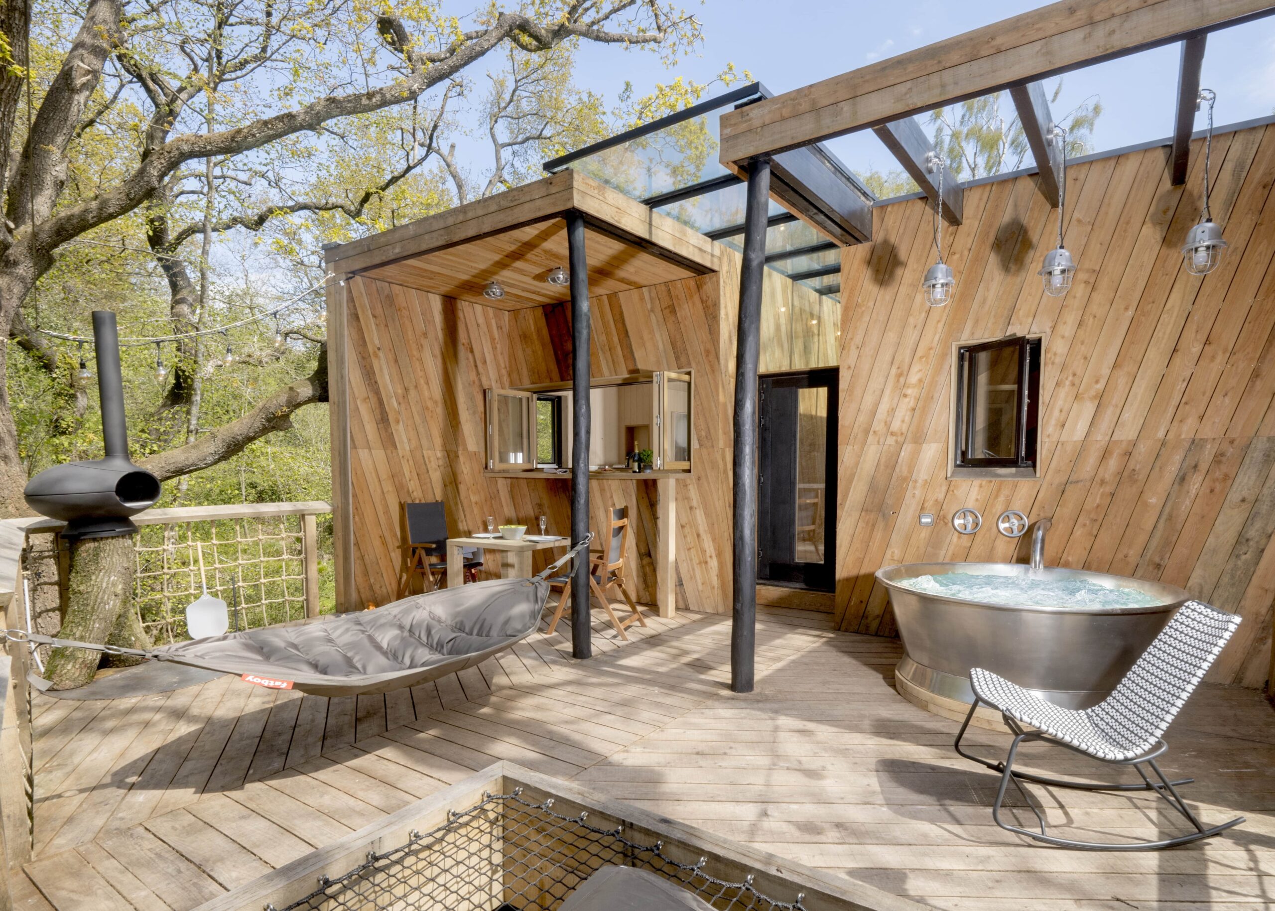 Dazzle Treehouse Dorset | Luxury Treehouse UK | Treehouse with hot tub